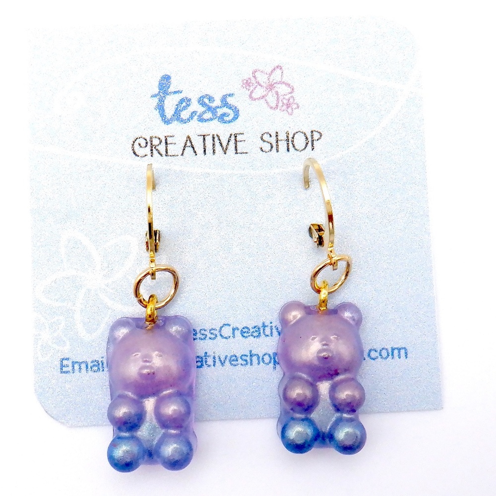 Small Resin Bears Earrings NEW